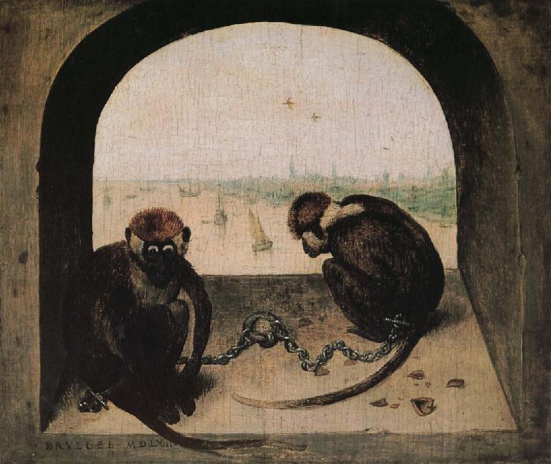 Pieter Bruegel 2 monkeys France oil painting art